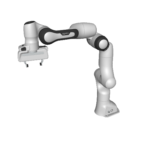 Rendered 3D model of the Franka Panda robot arm